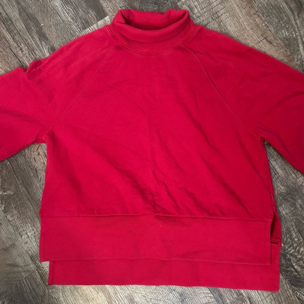 CALIA by Carrie Underwood Women's French Terry Mock Neck Pullover Red Small - Picture 2 of 7